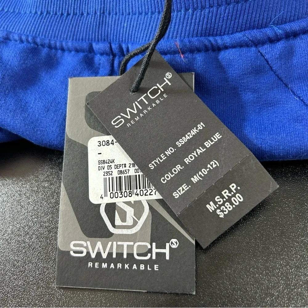 Switch Remarkable Boys Cotton Shorts Royal Blue Size Medium 10/12 Athletic - Picture 4 of 7